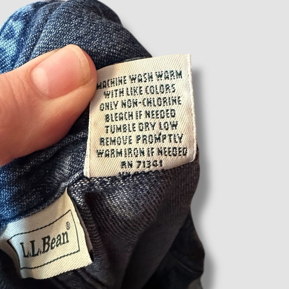 L.L. Bean Denim Shirt Dress Size 16 Blue Snap Button Midi Pockets - Picture 10 of 10